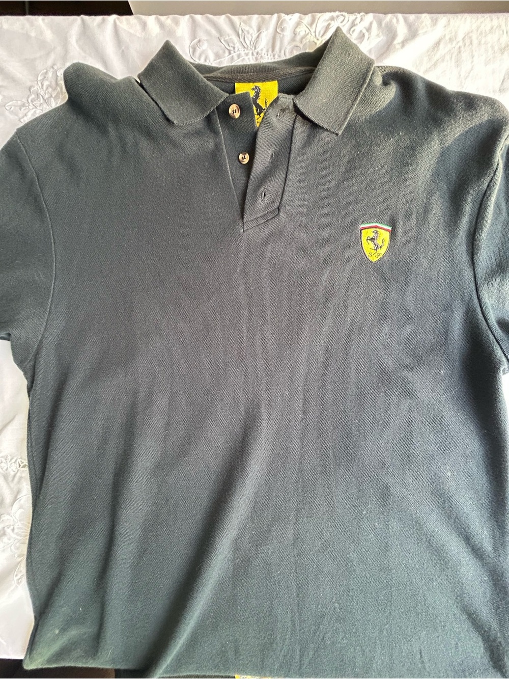 Ferrari Black  Men’s Polo with Shield Patch